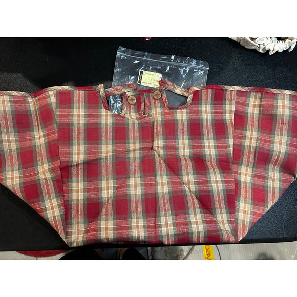 Longaberger LARGE PICNIC Basket Liner ORCHARD PARK PLAID  Fabric NEW - Picture 2 of 2
